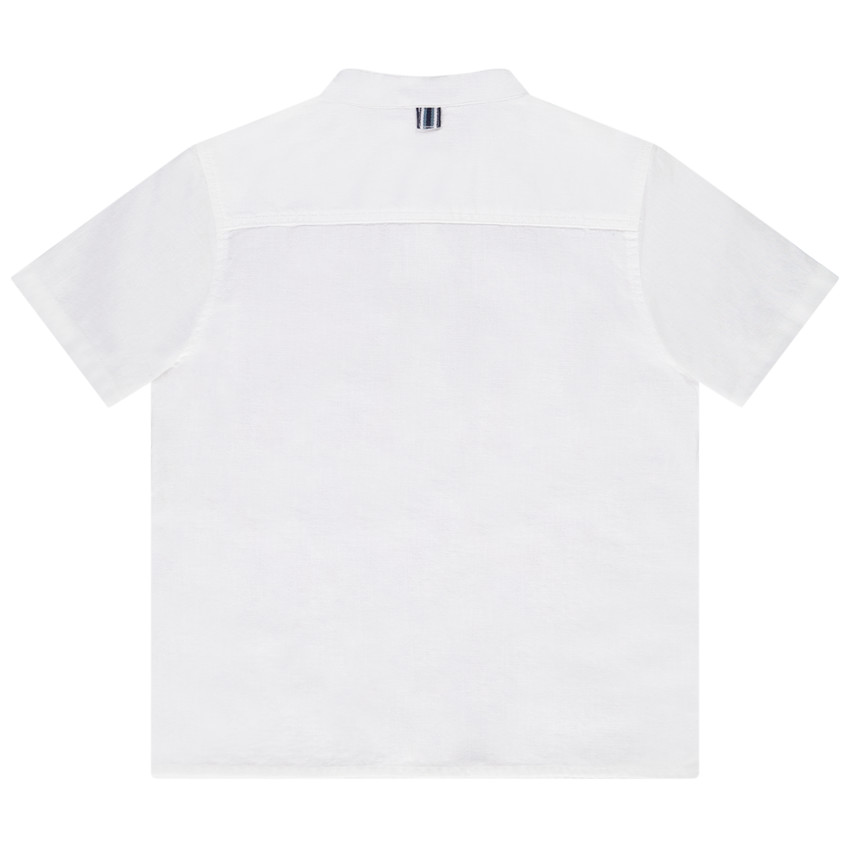 Πουκάμισο κοντομάνικο μονόχρωμο με γιακά mao για αγόρι 