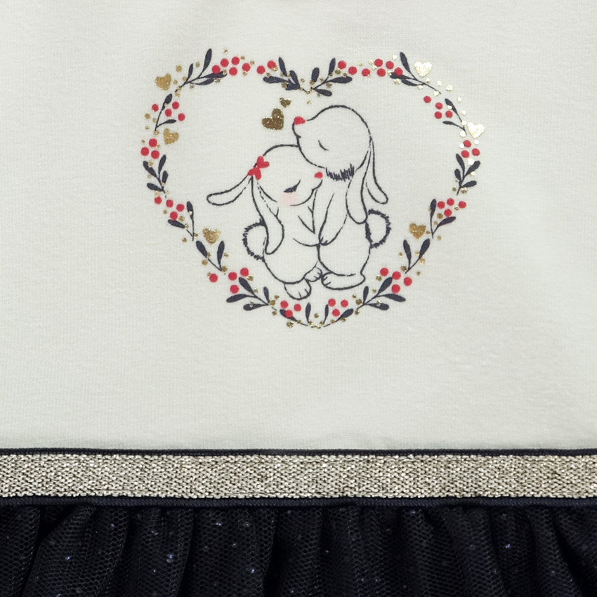 Φόρεμα body μακρυμάνικο 2 σε 1 bi-matière για bebe κορίτσι 