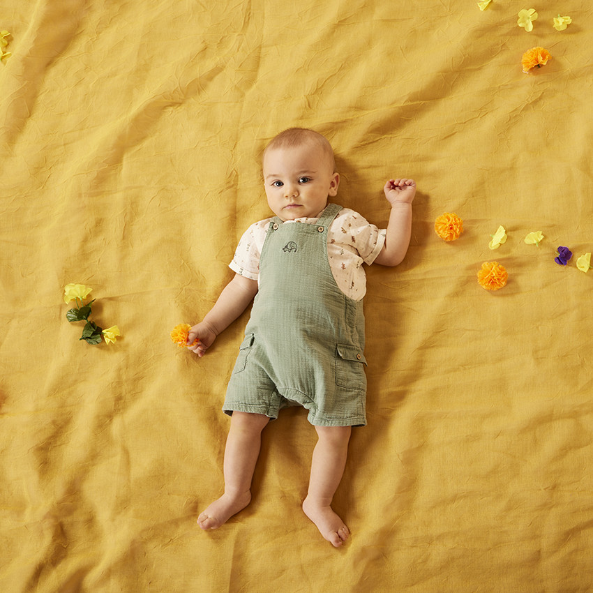 Σετ 2 τμχ. με κεντημένη σαλοπέτα για μωρό αγόρι 