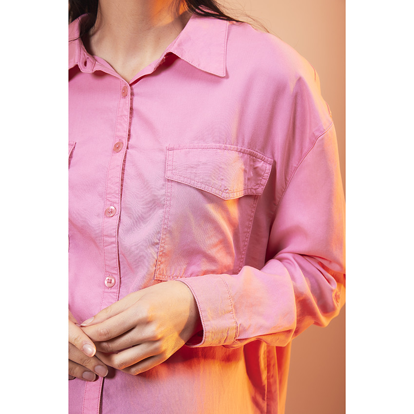 Πουκάμισο εγκυμοσύνης μακρύ και ρευστό από lyocell 