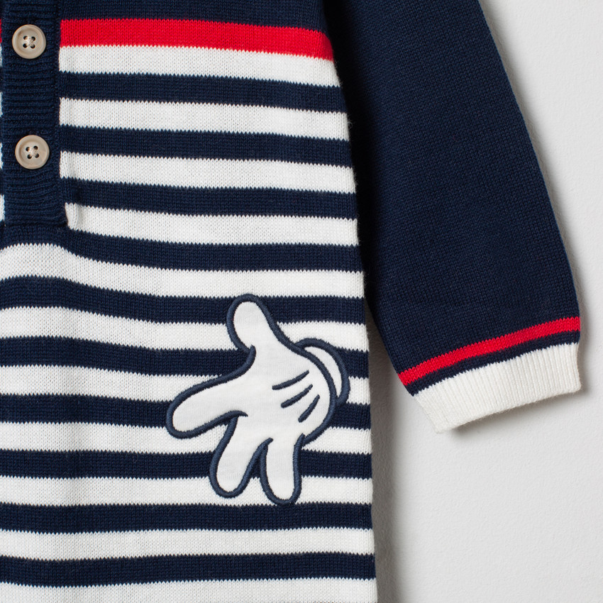 Combinaison en tricot à rayures et motifs Mickey Disney 