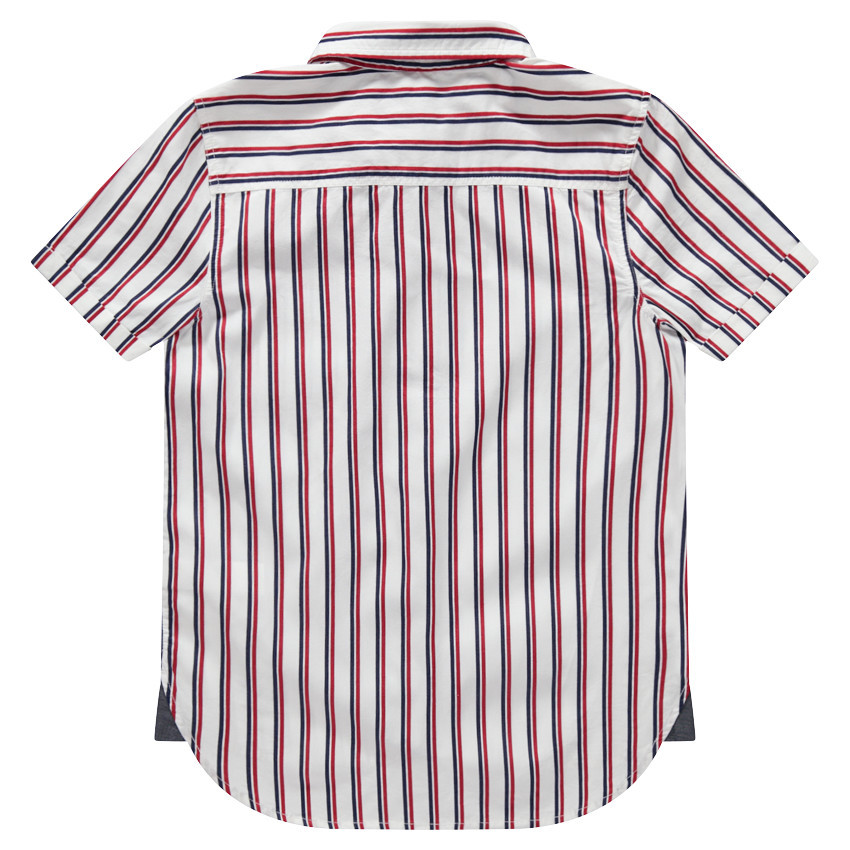 Παιδικά - Κοντομάνικο πουκάμισο με κάθετες ρίγες και τσέπη 