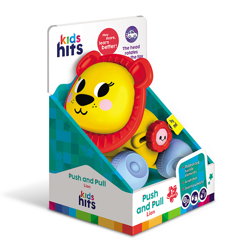 Kids Hits Παιχνίδι Ώθησης Και Έλξης Λιοντάρι Για 1+ Ετών 