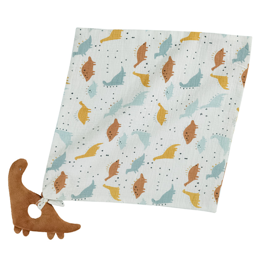 Doudou dinosaure avec lange pour bébé garçon 