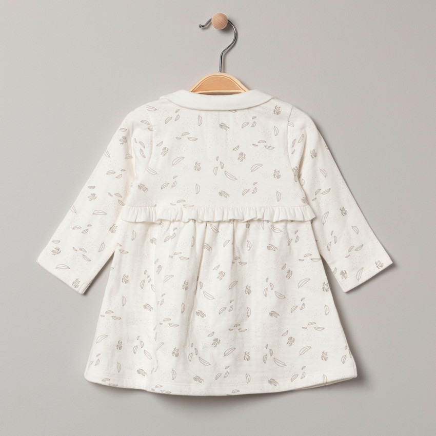 Φόρεμα μακρυμάνικο με οργανικό βαμβάκι με σχέδιο σε όλη την επιφάνεια 