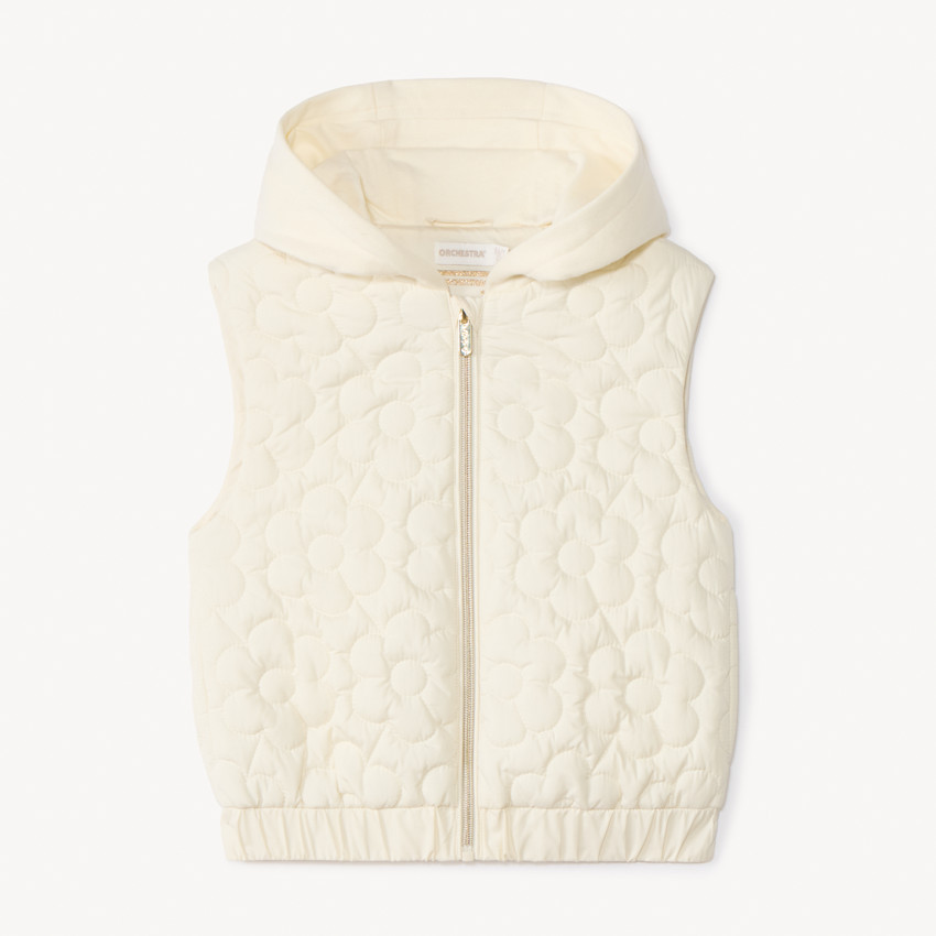 Γυναικεία μπουφάν χωρίς μανίκια με λουλούδια 