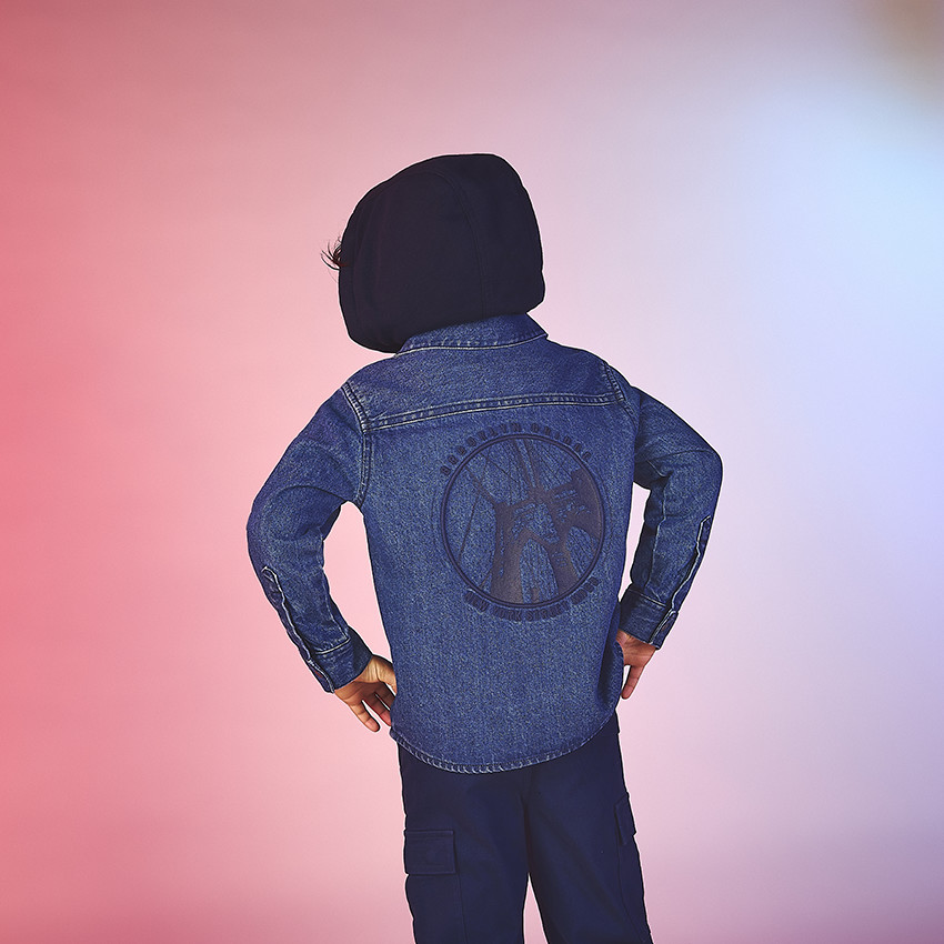 Surchemise en denim brodé et capuche amovible pour garçon  Additional Surchemise en denim brodé et capuche amovible pour garçon