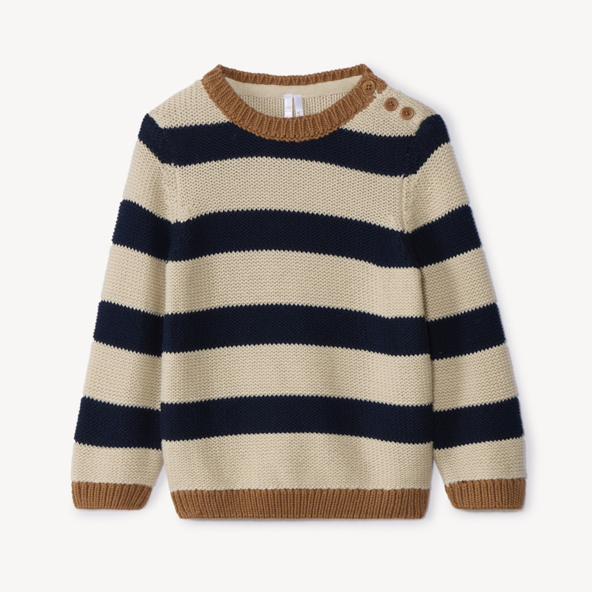 Pull manches longues en tricot à rayures pour bébé garçon 