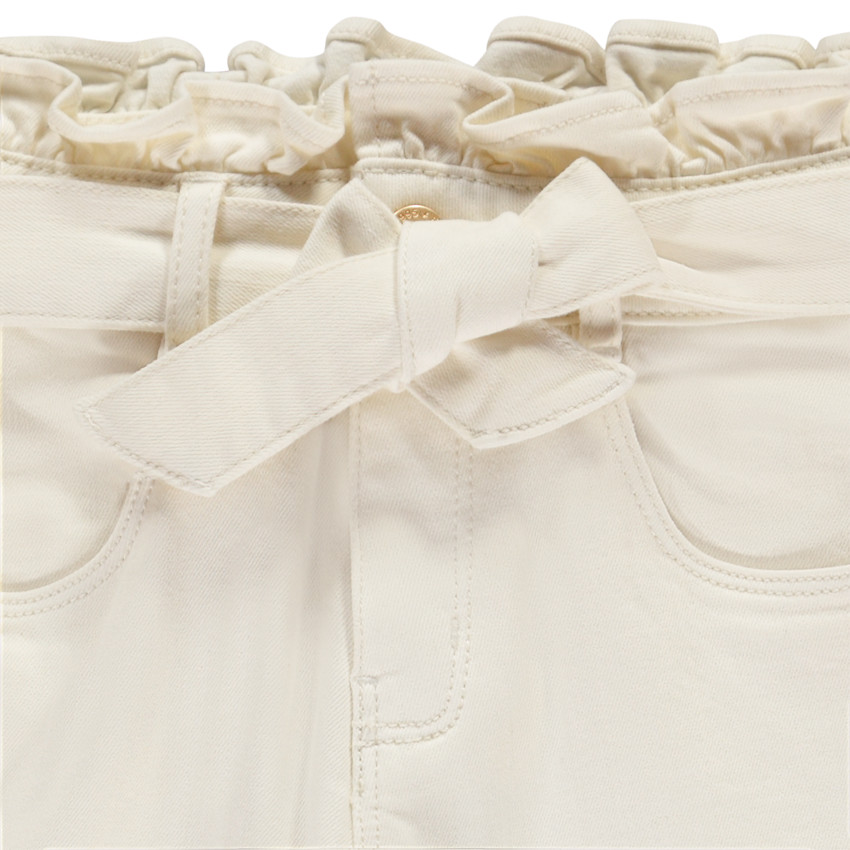 Τζιν paperbag μονόχρωμο με ζώνη για κορίτσι 