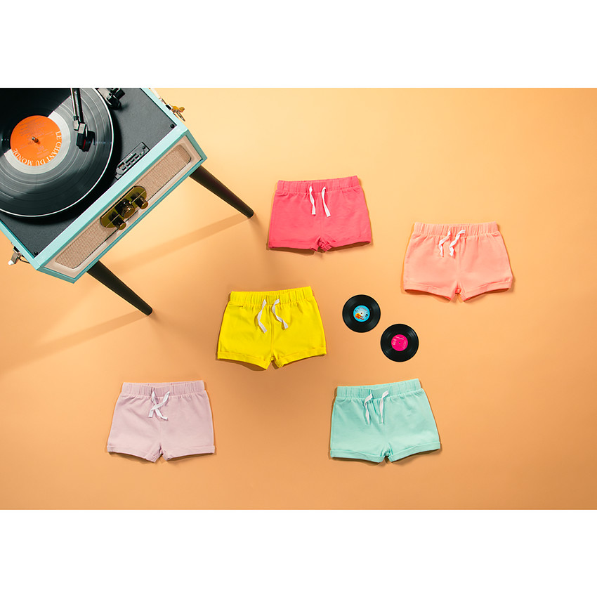 Σορτς από φούτερ μονόχρωμο για μωρό κορίτσι 