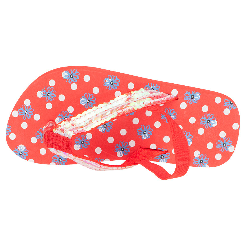 Tongs avec bride élastiquée et sequins fantaisie 