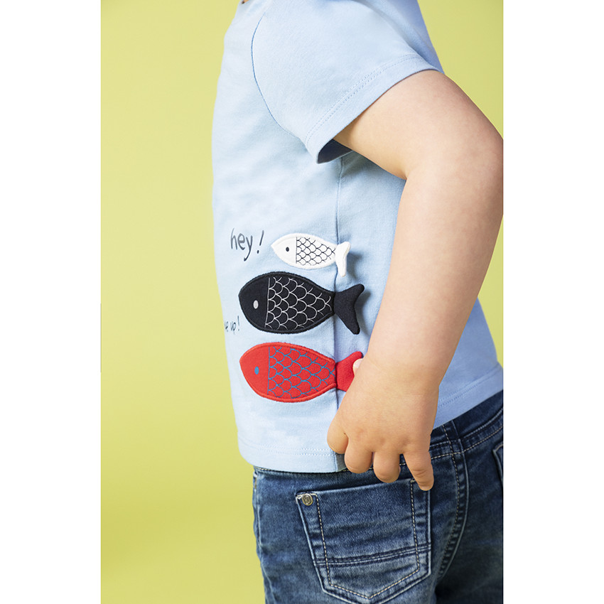 Βερμούδα από εφέ ξεθωριασμένου τζιν για μωρό αγόρι 