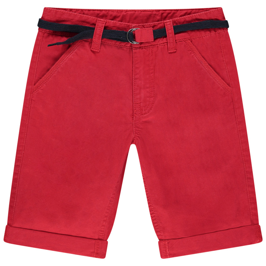 Βερμούδα από βαμβακερό ύφασμα με ρυθμιζόμενη ζώνη 