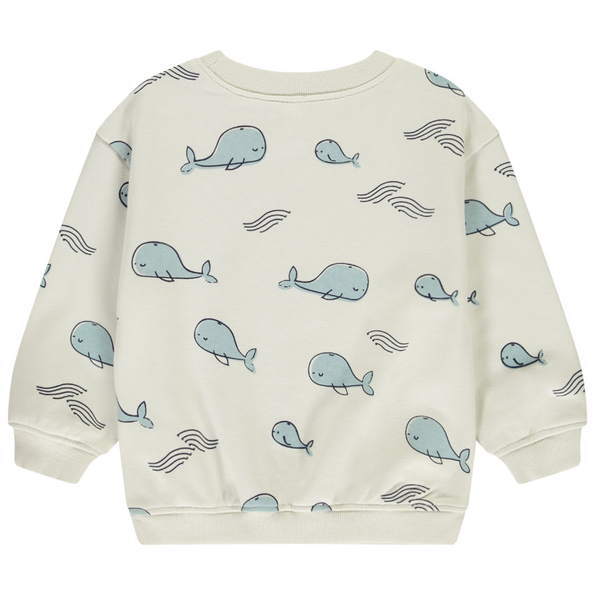 Sweat molleton oversize imprimé baleines pour bébé garçon 