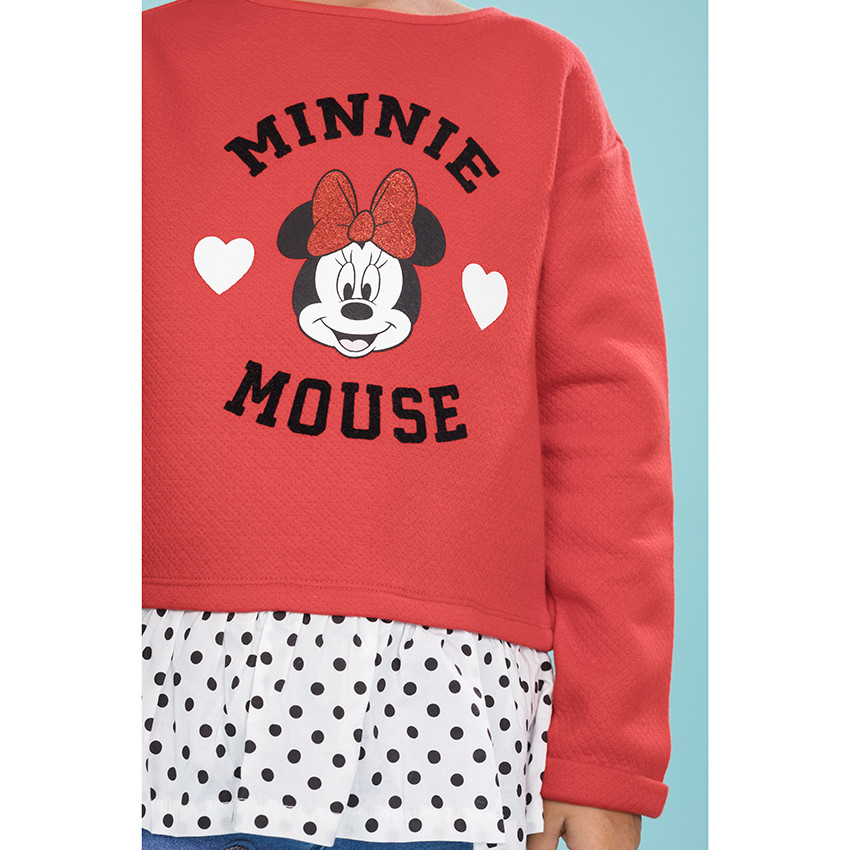 Sweat en molleton effet 2 en 1 print Minnie Disney à paillettes  Additional Sweat en molleton effet 2 en 1 print Minnie Disney à paillettes