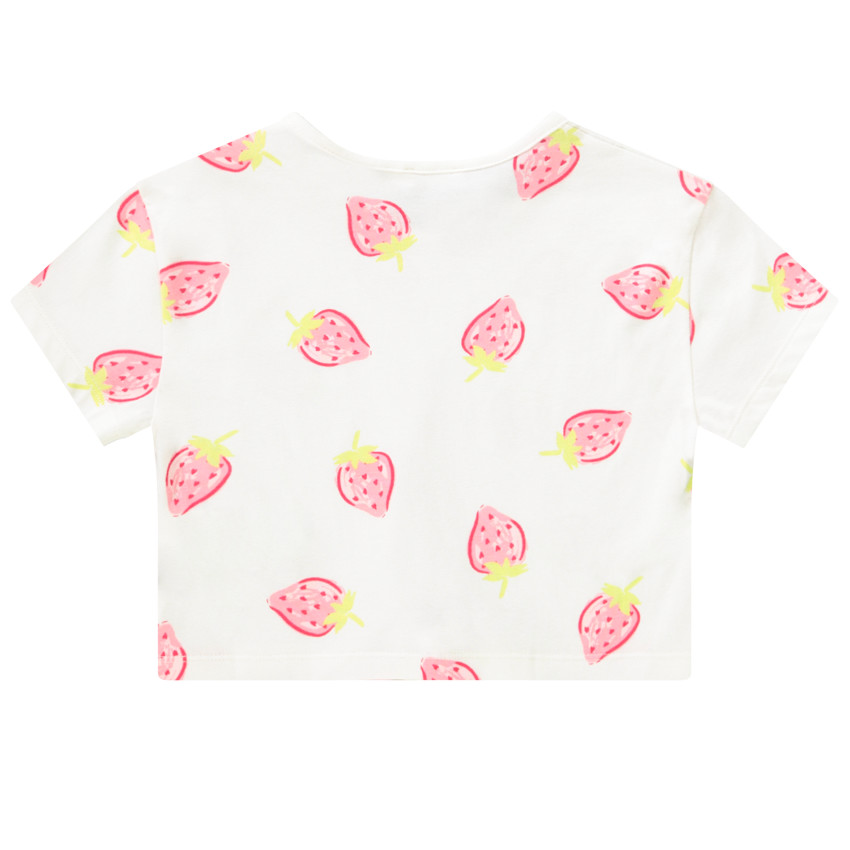 Κροπ τοπ κοντομάνικο με σχέδιο φρούτα για κορίτσι 
