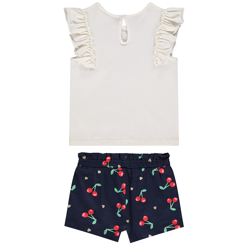 Σετ 2 τμχ. σε jersey με print κεράσια για bebe κορίτσι 