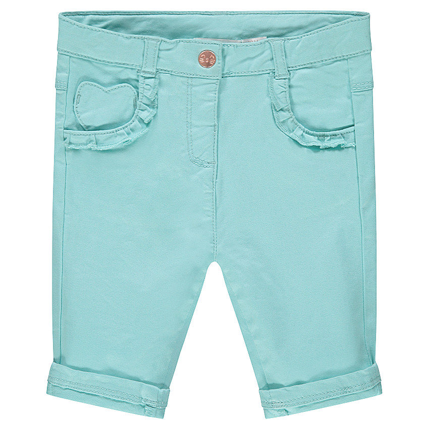 Βαμβακερό μπλε παντελόνι με τσέπες με βολάν  Additional Βαμβακερό μπλε παντελόνι με τσέπες με βολάν