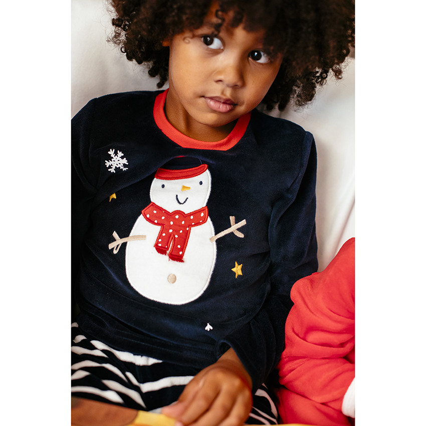 Pyjama en velours esprit Noël et pantalon à rayures  Additional Pyjama en velours esprit Noël et pantalon à rayures
