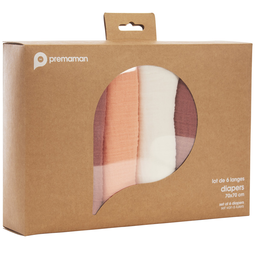 Σετ από 6 βαμβακερά langes 70 x 70 cm 