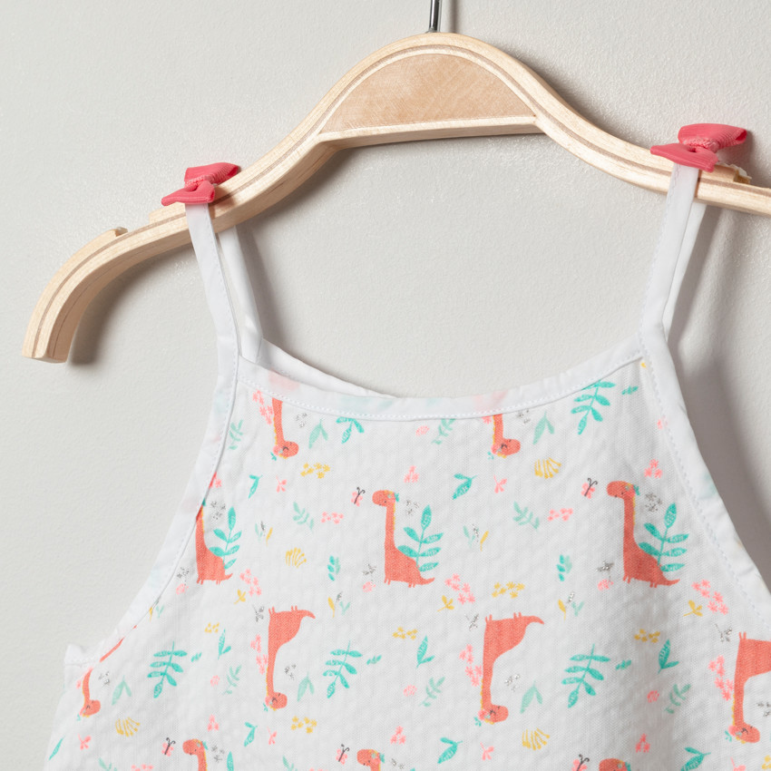 Φόρεμα αμάνικο με σχέδιο δεινοσαύρων σε όλη την επιφάνεια 