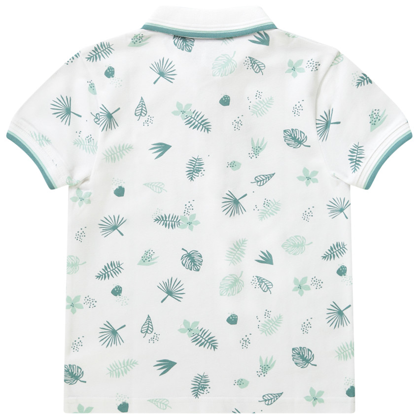 Πόλο κοντομάνικο με print feuillage για αγόρι 