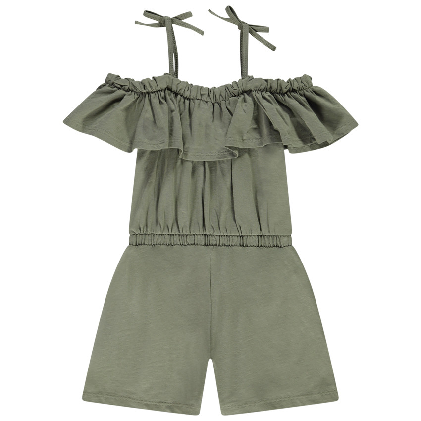 Κοντό φόρεμα με βολάν και τιράντες για κορίτσι 