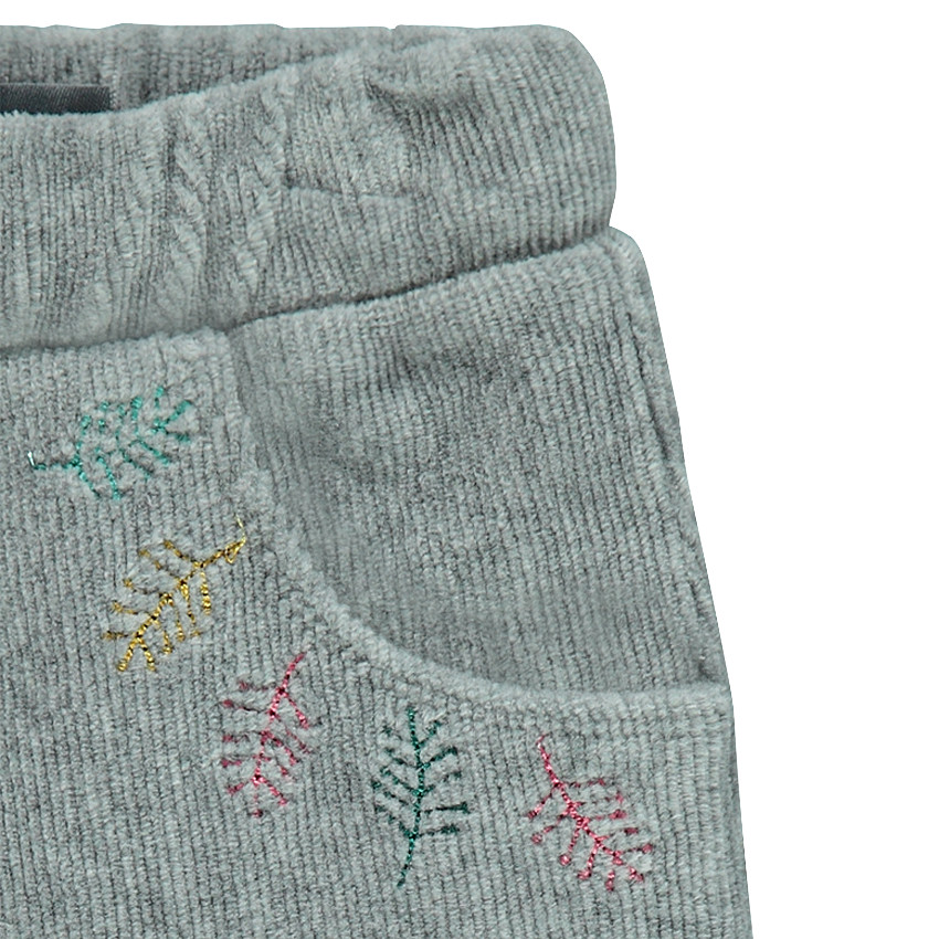 Βελουτέ παντελόνι φόρμας με κεντήματα 