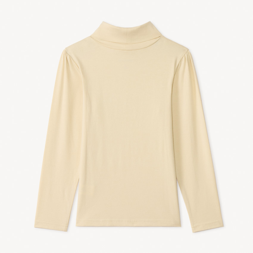 Sous-pull à col roulé et nœud effet pétales 3D pour fille 