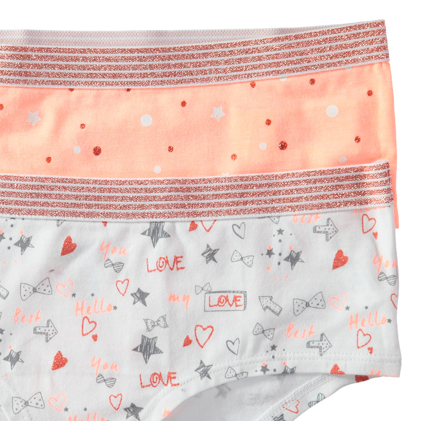 Σετ με 2 βρακάκια-σορτς με σχέδια σε όλη την επιφάνεια με μεταλλιζέ όψη  Additional Σετ με 2 βρακάκια-σορτς με σχέδια σε όλη την επιφάνεια με μεταλλιζέ όψη