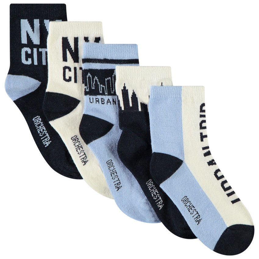Lot de 5 paires de chaussettes bicolores pour garçon 