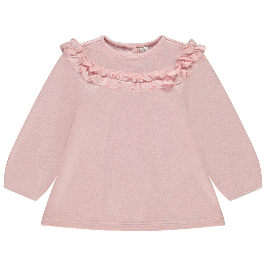 Τουνίκ μακρυμάνικο πλεκτό με βολάν για μπεμπέ κορίτσι 