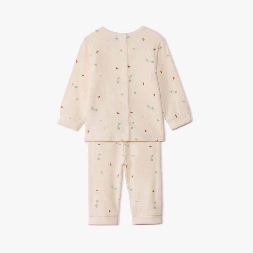 Σετ 2 τμχ. πλεκτό jersey με σχέδιο φυτών για bebe κορίτσι 