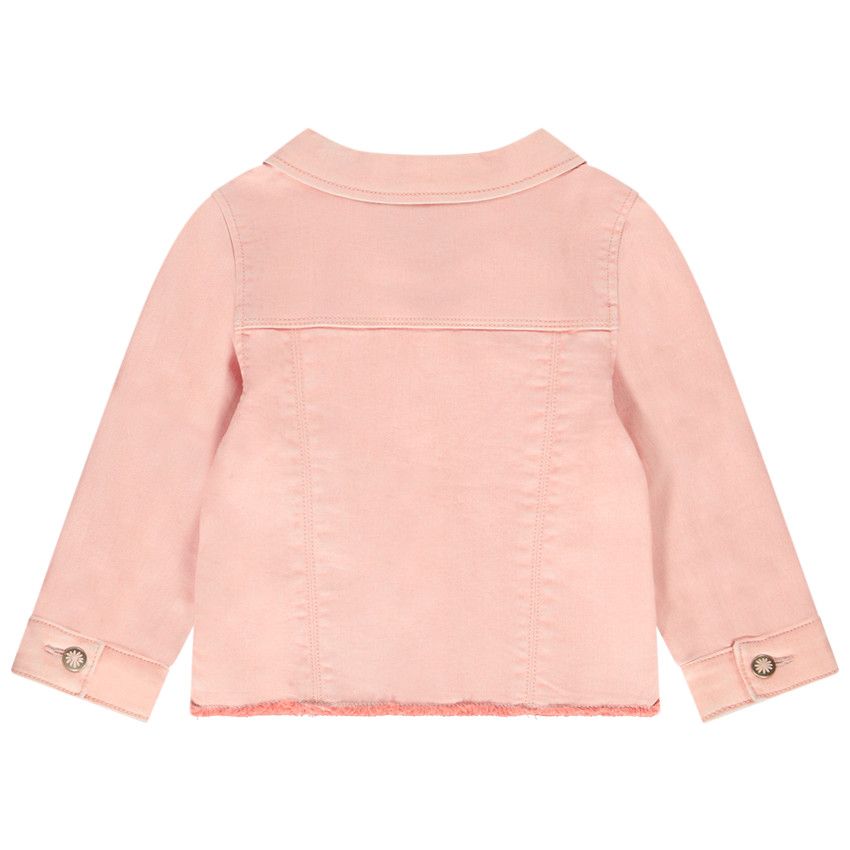 Ζακέτα denim με κουμπιά με floral σχέδιο για bebe κορίτσι 