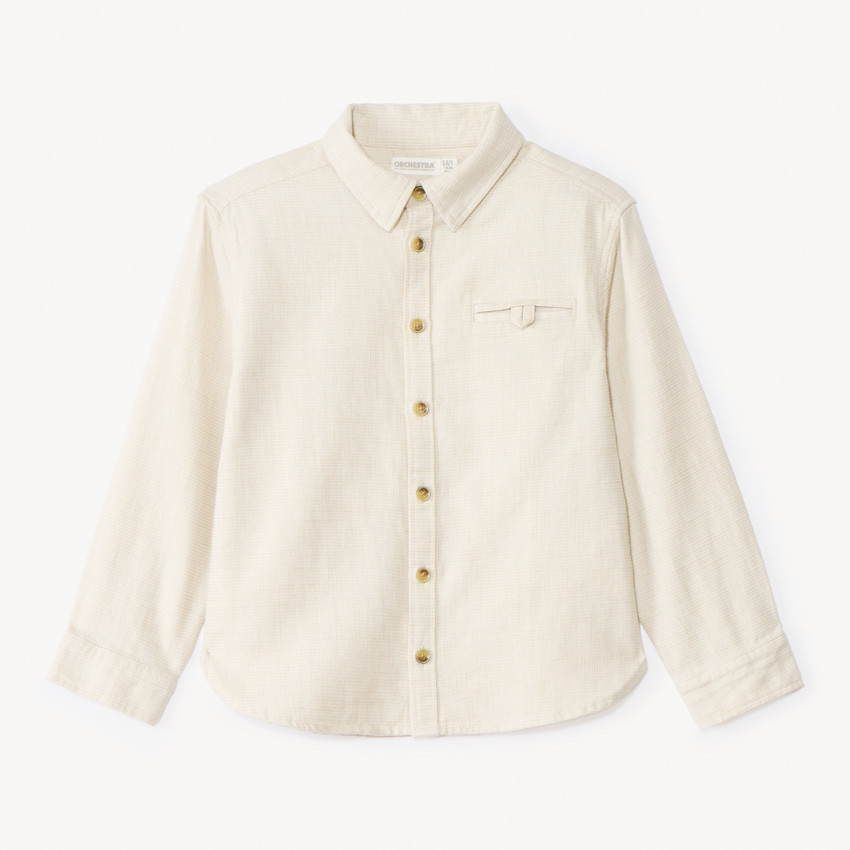 Chemise manches longues unie pour garçon 