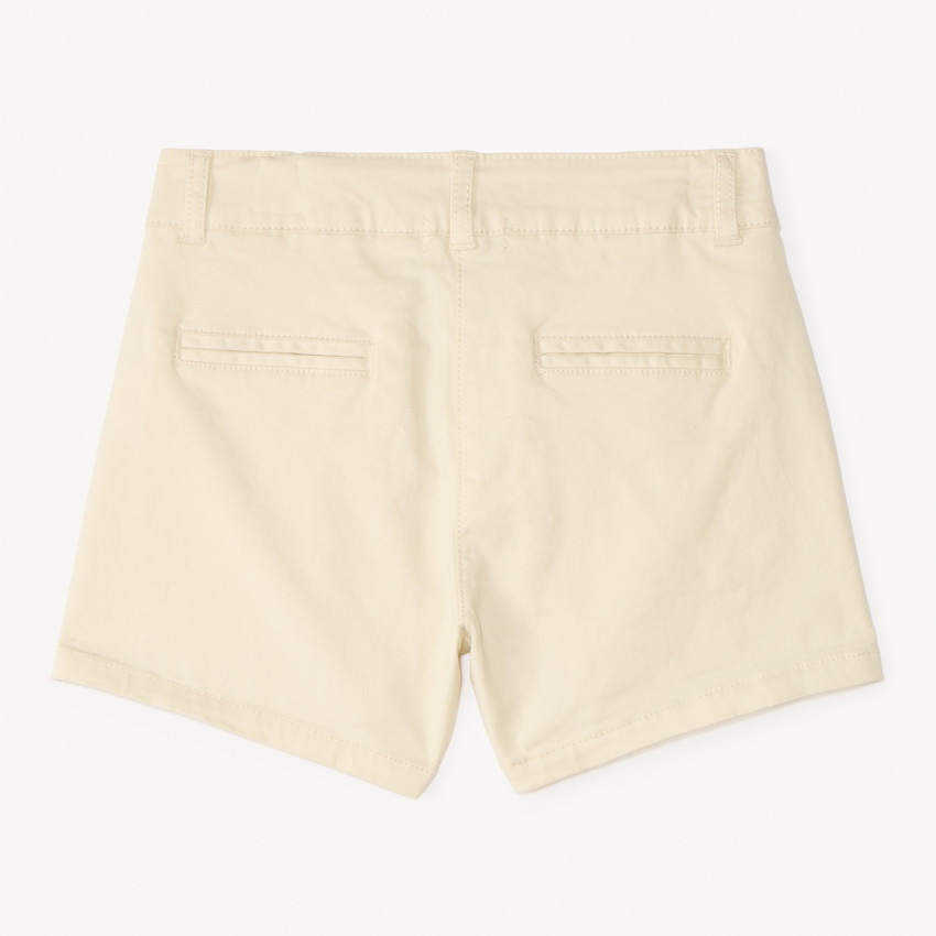 Σορτς twill μονόχρωμο effet πιέτα για κορίτσι 