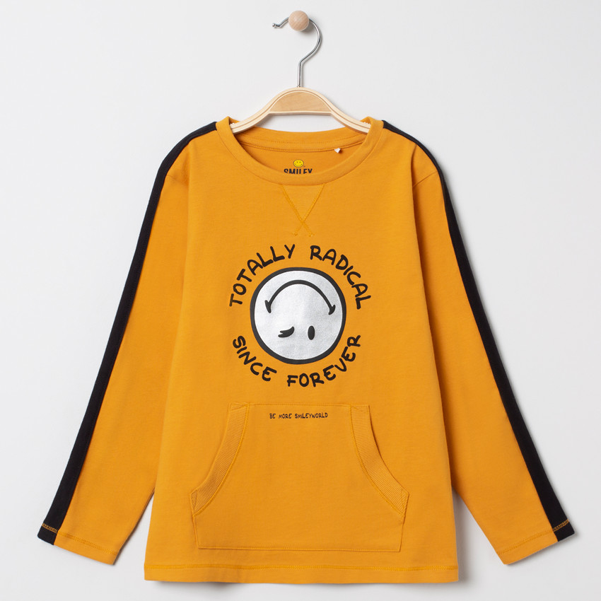 T-shirt μακρυμάνικο με Ρίγες διαφορετικού χρώματος σχέδιο SmileyWorld 