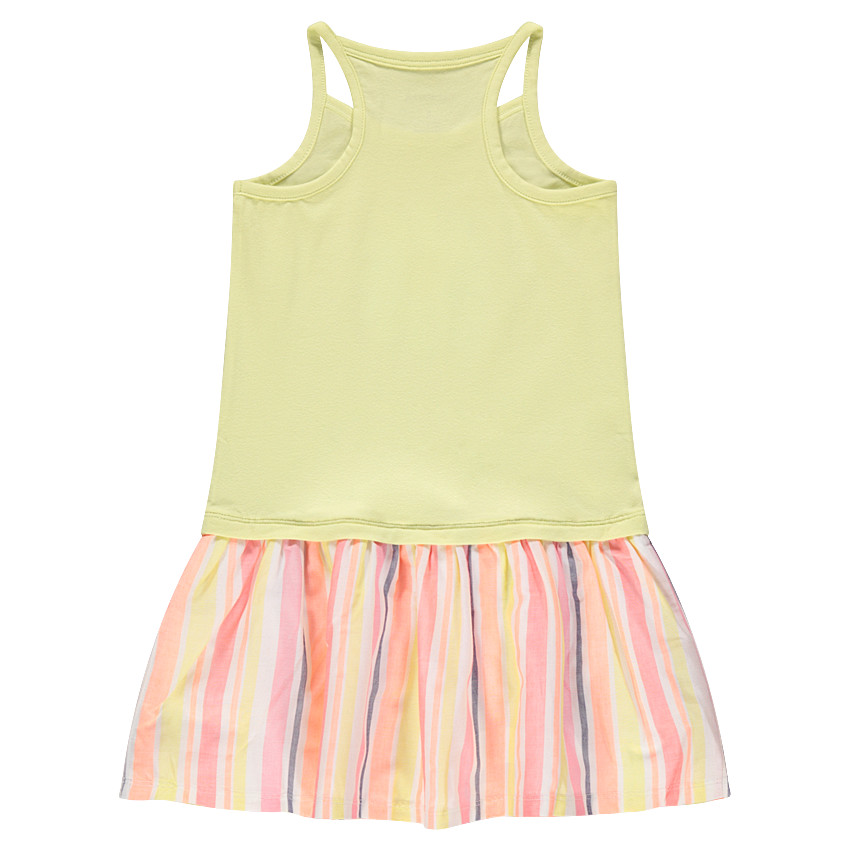 Φόρεμα 2 σε 1 με τυπωμένο λουλούδια και ριγέ το κάτω μέρος 