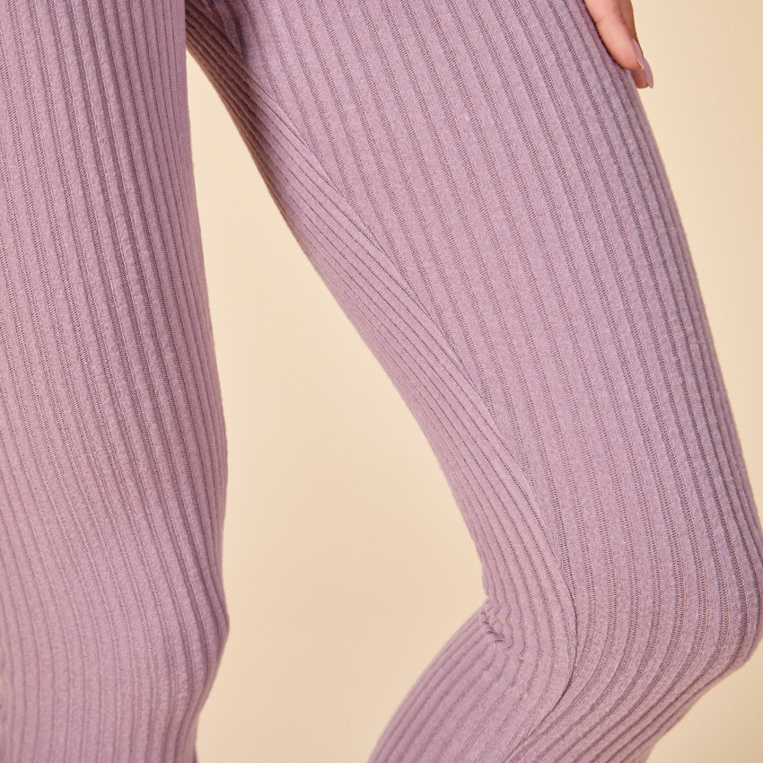 Legging de grossesse côtelé avec bandeau haut 