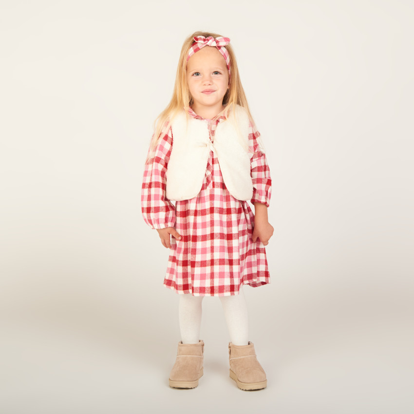 Ensemble 3 pièces à carreaux vichy pour bébé fille 