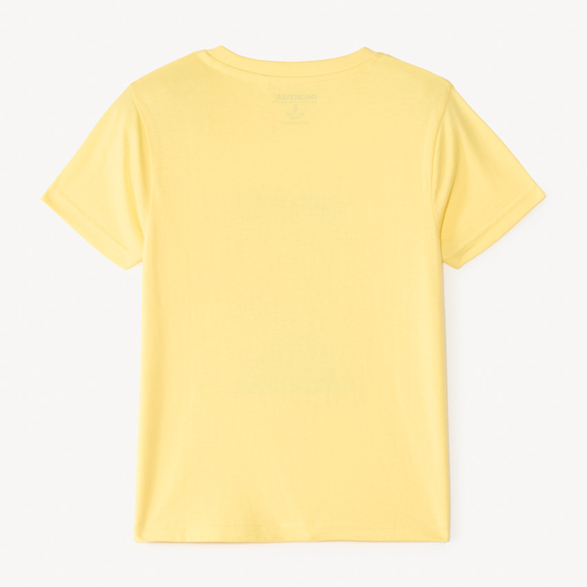 T-shirt à manches courtes uni avec impression et broderie estivale fantaisie pour garçon 