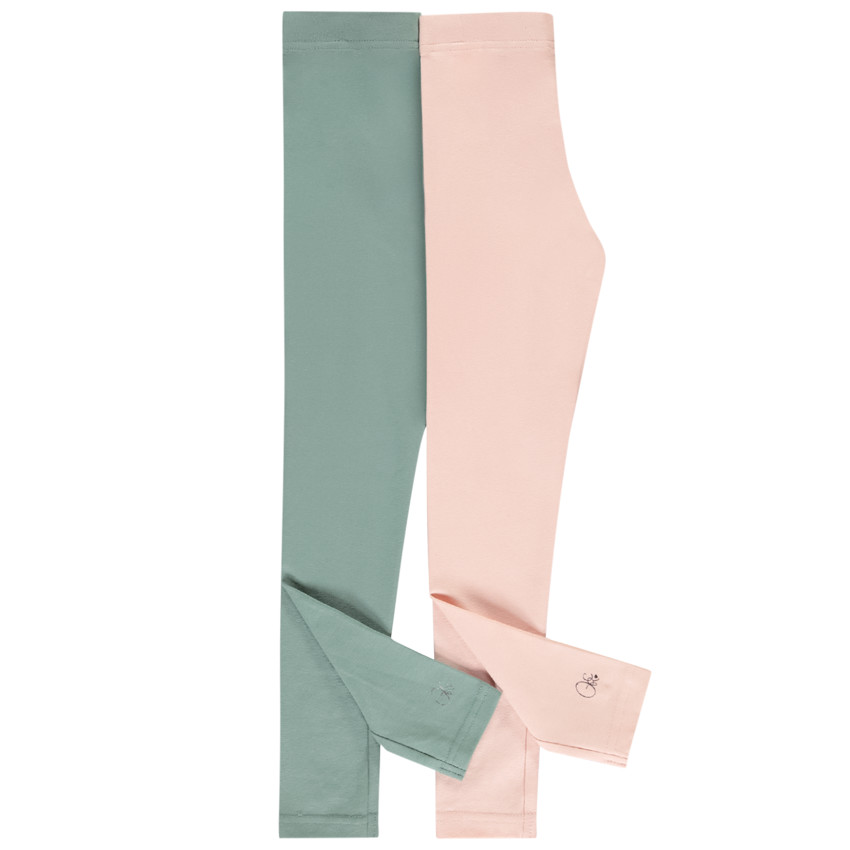 Lot de 2 leggings en jersey uni fille 
