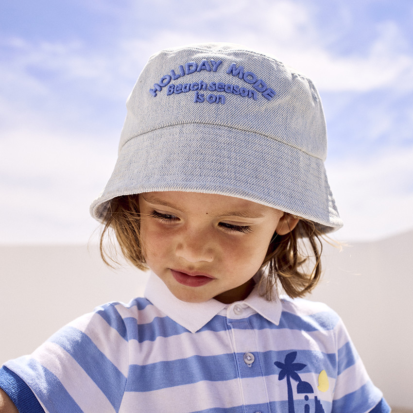 Καπέλο Bob σε jean με 3D κέντημα για αγόρι 