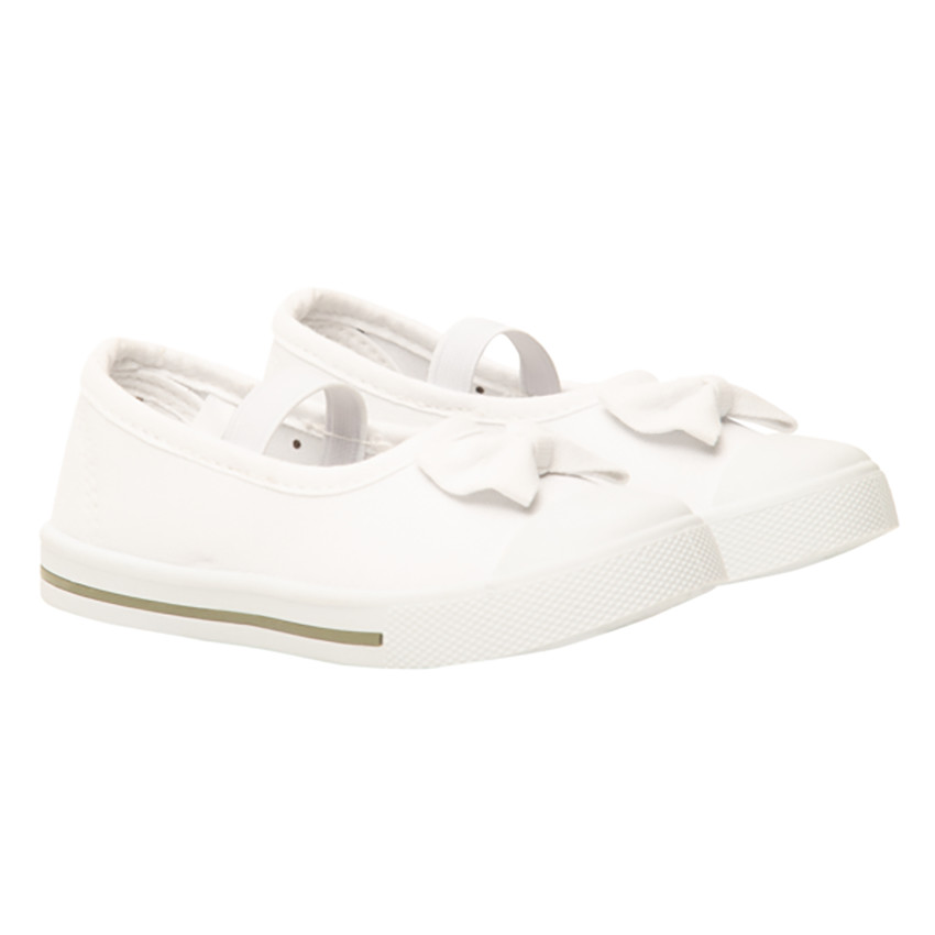 Αθλητικά παπούτσια από ύφασμα με φιόγκο και ελαστική λωρίδα για κορίτσι 