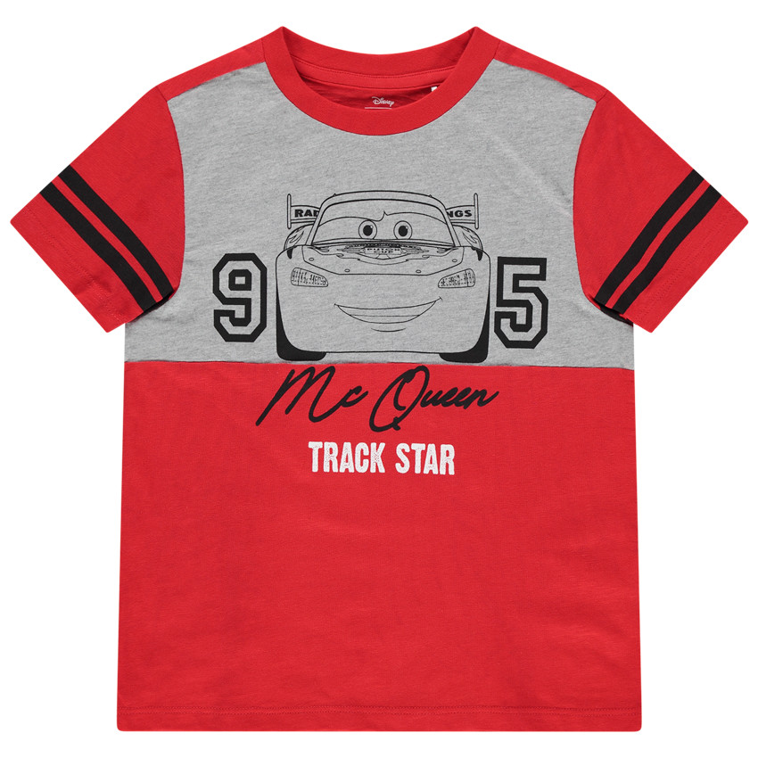 Κοντομάνικη βαμβακερή μπλούζα με στάμπα αυτοκινητάκι Κεραυνό Μακουίν 