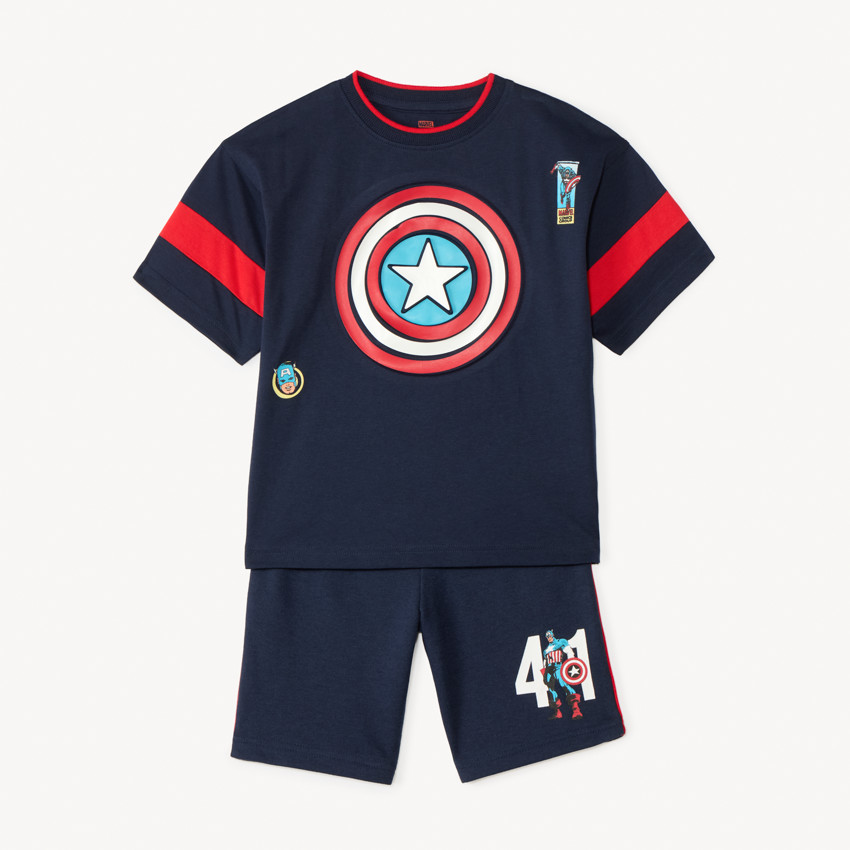 Συγκρότημα t-shirt + βερμούδα Captain America Marvel για αγόρι 