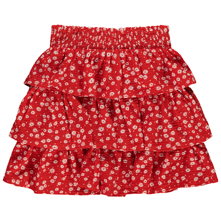 Φούστα με βολάν από crinkle jersey με floral σχέδιο για κορίτσι 