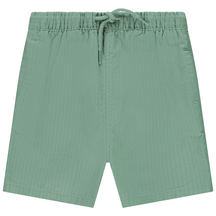 Βερμούδα μονόχρωμη με εφέ ρίγας και τσέπες για μωρό αγόρι 