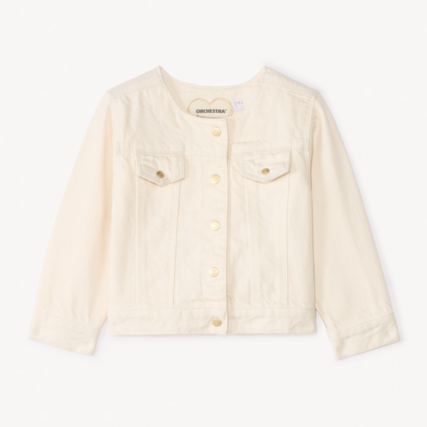 Μπλε τζιν μπουφάν με κουμπιά για κορίτσια μωρά. 