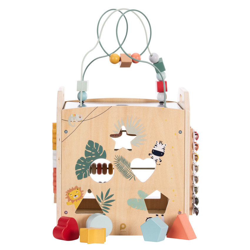 Κύβος δραστηριοτήτων XXL από ξύλο Happy Wild 